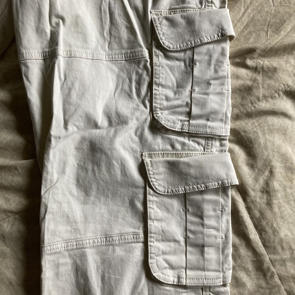 Abercrombie & Fitch Mens Cargo Pants 39x31 Baggy Y2K Ivory Khaki Carpenter EUC - Picture 1 of 15